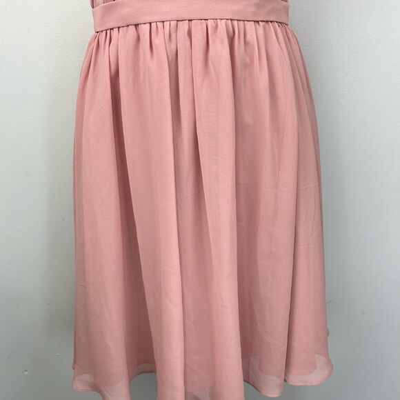 Alfred Angelo Dusty Rose One Shoulder Lined Chiffon Bridesmaid Dress Sz 10 - Picture 9 of 14